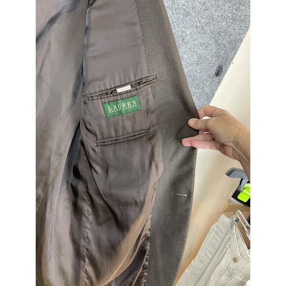 Lauren Ralph Lauren Men's Jacket Blazer Coat Size 44L Brown Rayon Blend - Picture 12 of 16